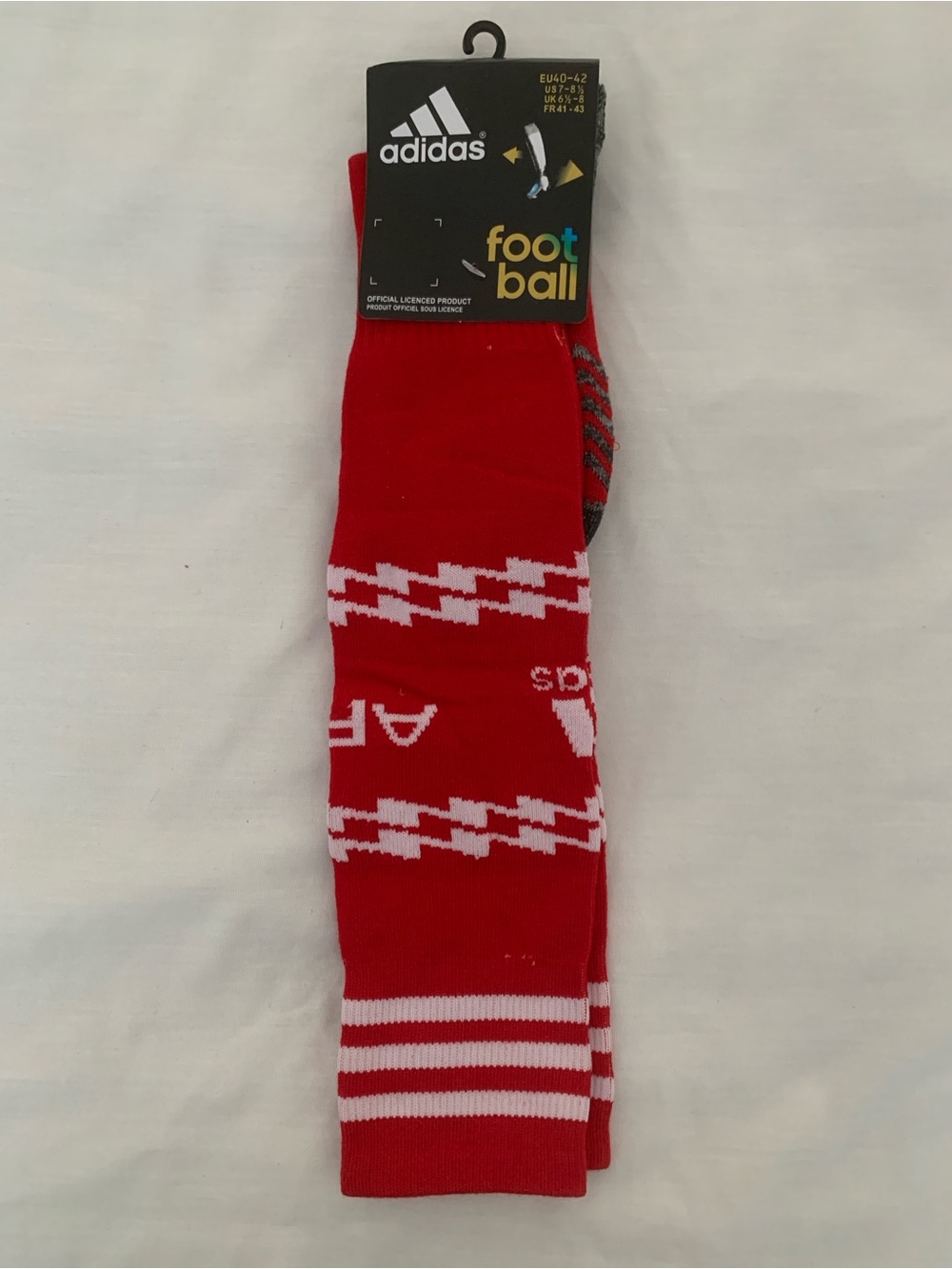 Adidas Arsenal AFC Soccer Socks L Red White M7-8.5 W6-8